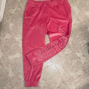 Victorias Secret Pink Velour Skinny jogger Sweat Pants L